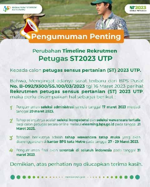 Pengumuman Penting tentang Rekrutmen ST2023 UTP