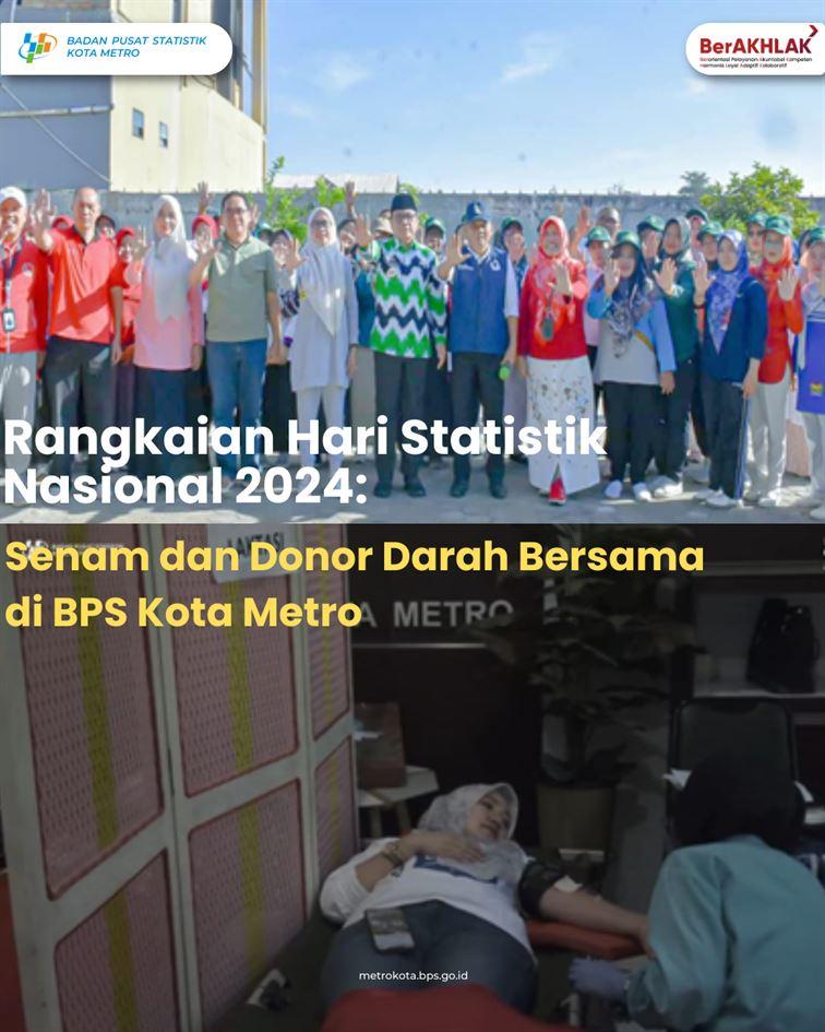 Senam dan Donor Darah Bersama dalam Pangka Peringatan Hari Statistik Nasional